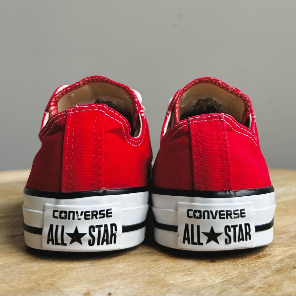 Converse All Star Red Low Top Women’s Size 7 Lace Up Canvas Shoes Sneakers - Picture 8 of 10